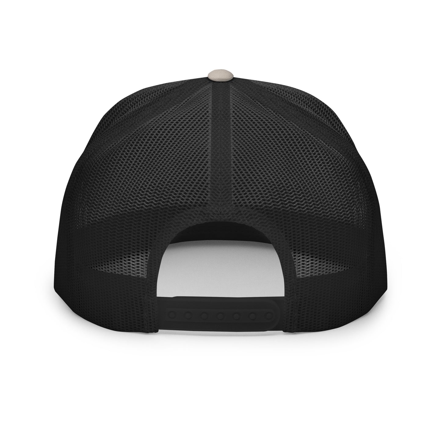 Embroidered - Black Virtus Logo Flat Billed Trucker Hat