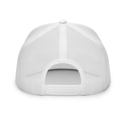 Embroidered - White Virtus Logo Flat Billed Trucker Hat