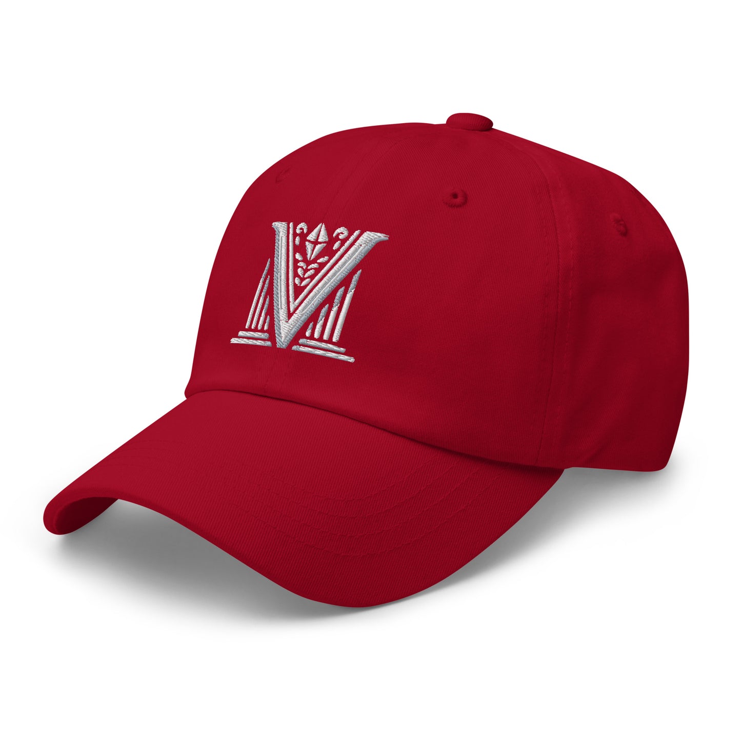 Embroidered White Virtus Logo Dad Hat