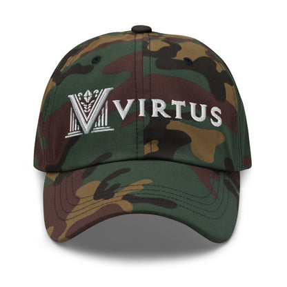 Embroidered - White Virtus Dad Hat