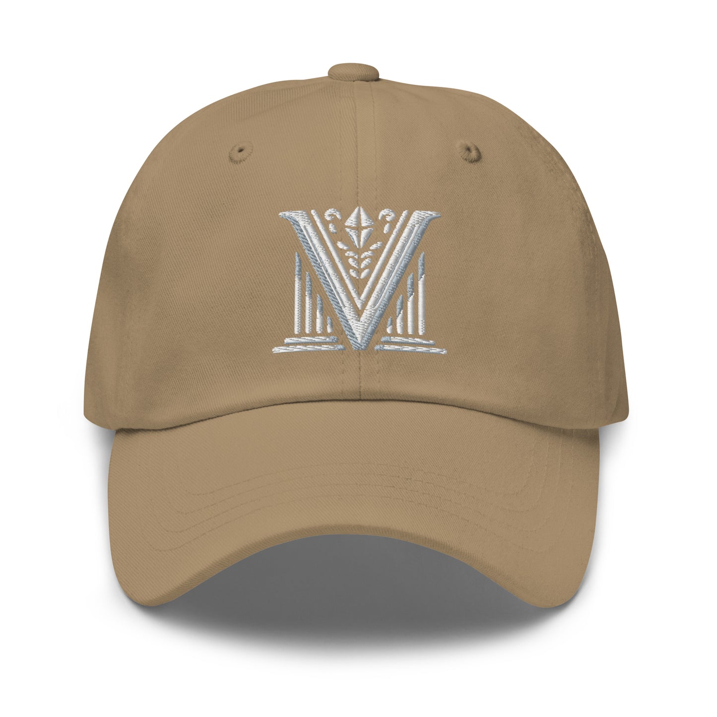 Embroidered White Virtus Logo Dad Hat