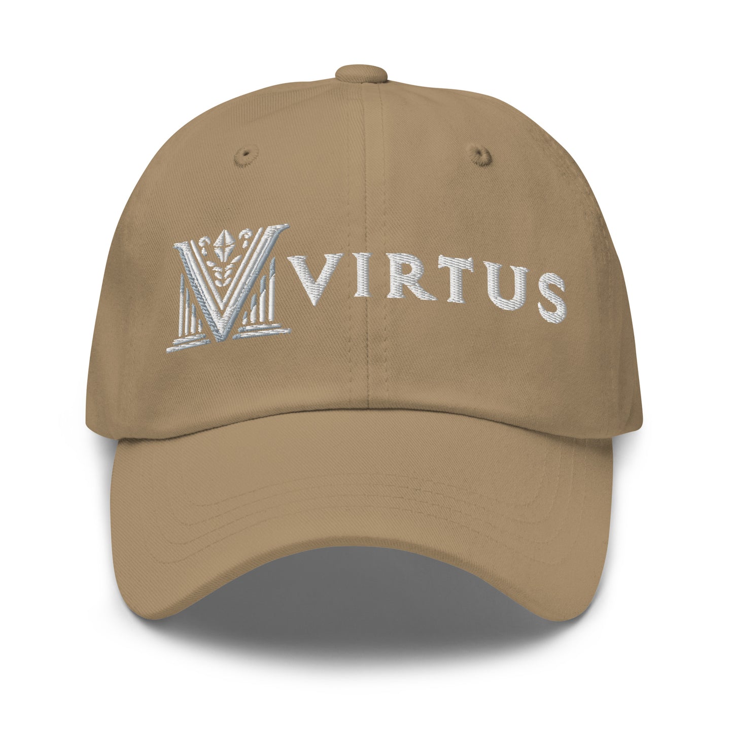 Embroidered - White Virtus Dad Hat