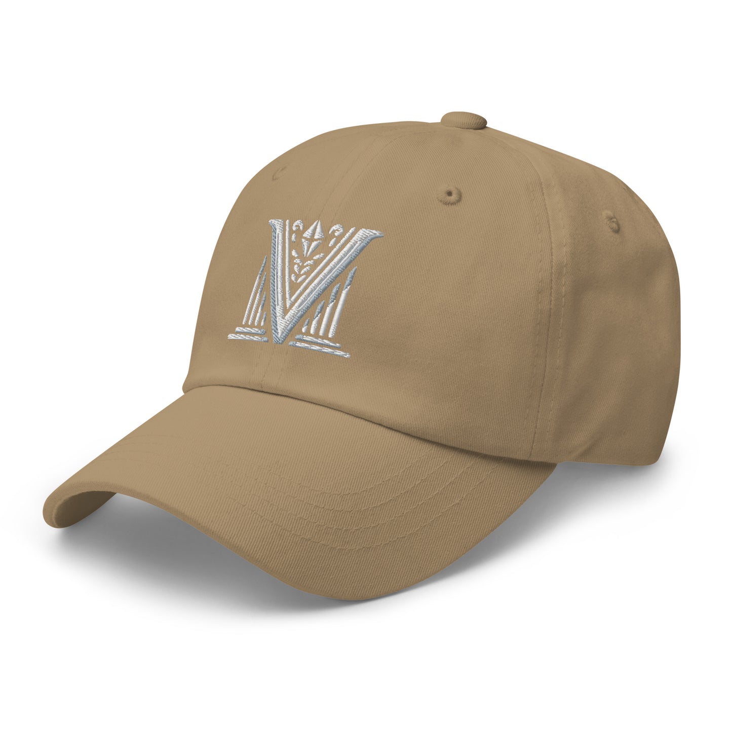 Embroidered White Virtus Logo Dad Hat