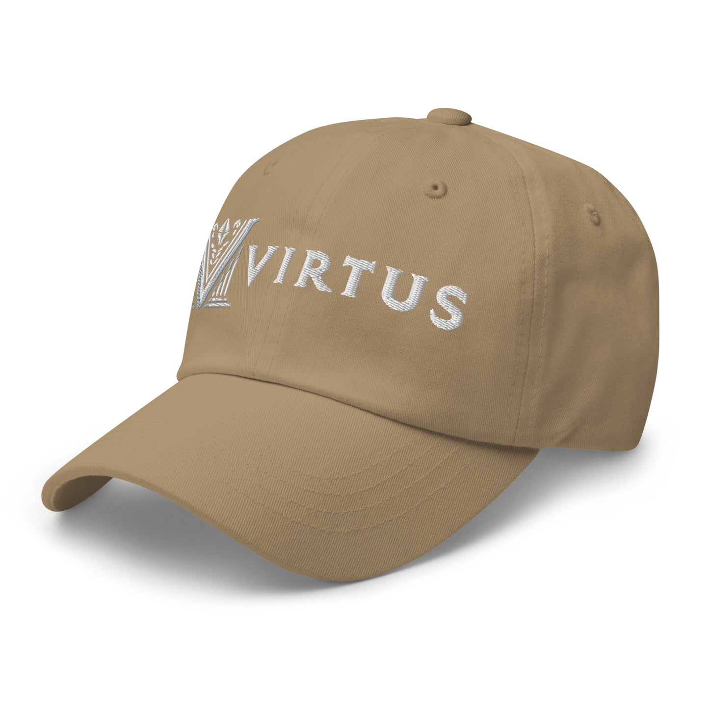 Embroidered - White Virtus Dad Hat