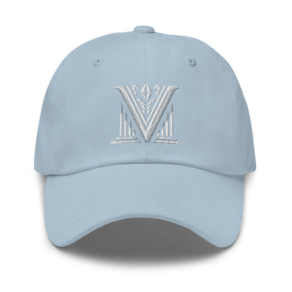 Embroidered White Virtus Logo Dad Hat