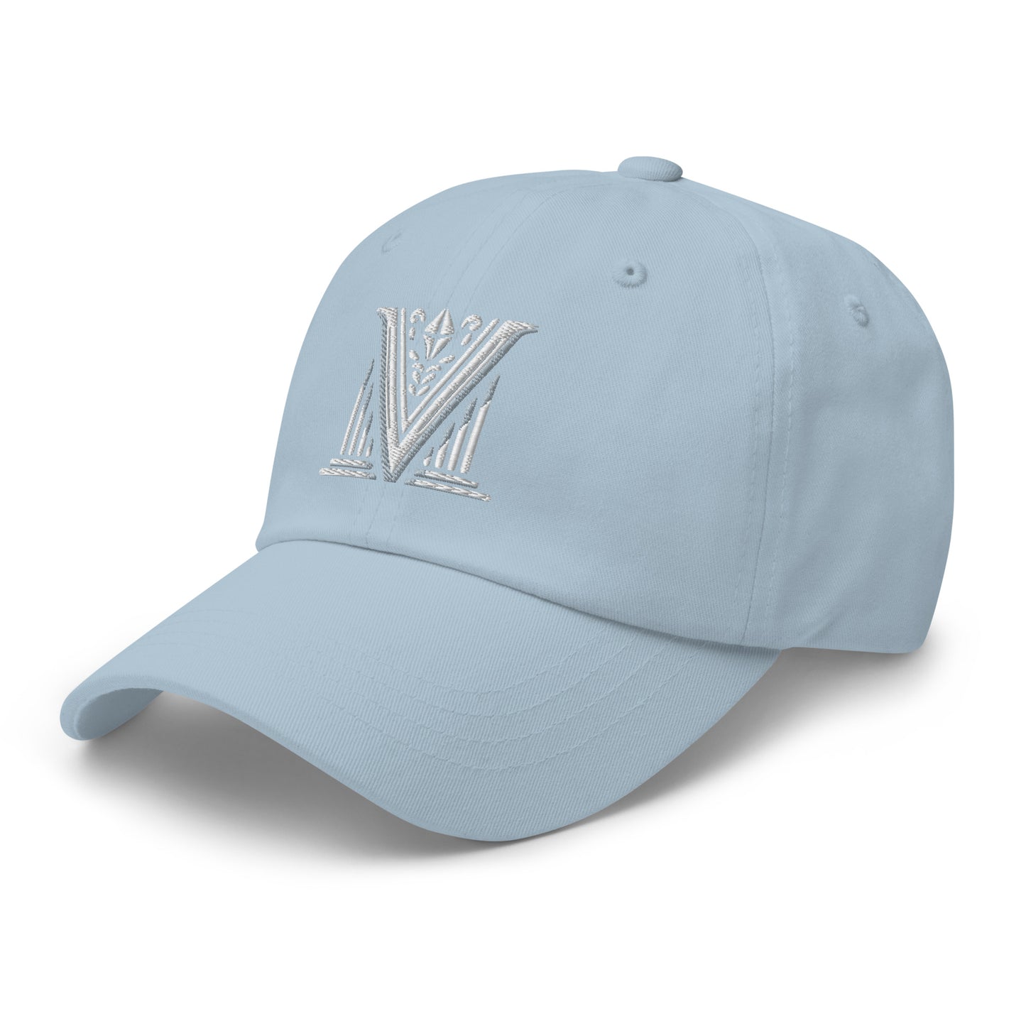 Embroidered White Virtus Logo Dad Hat