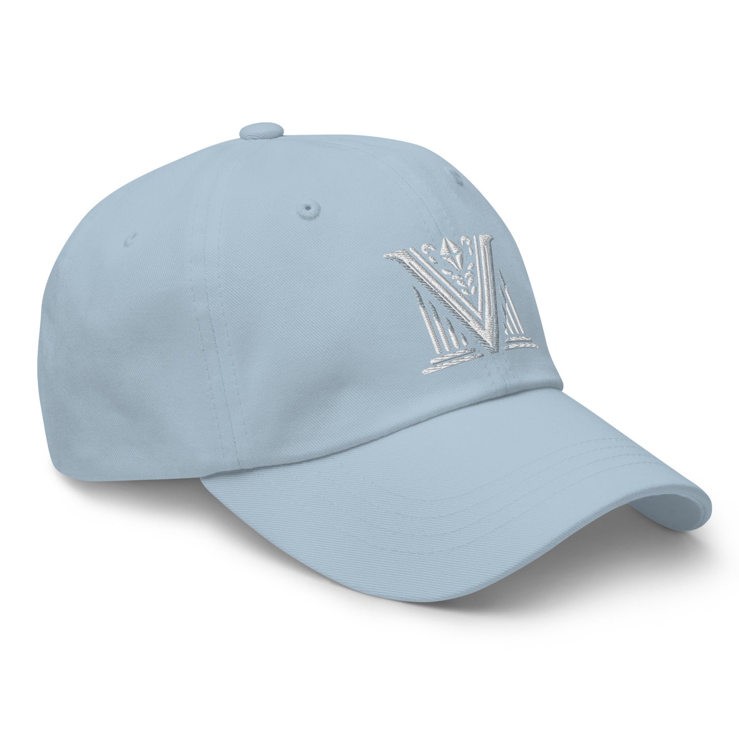 Embroidered White Virtus Logo Dad Hat