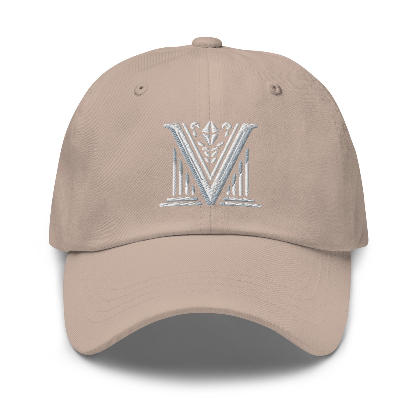 Embroidered White Virtus Logo Dad Hat