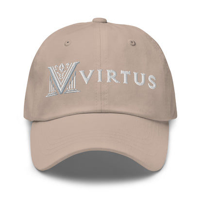 Embroidered - White Virtus Dad Hat