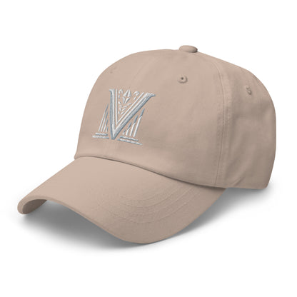 Embroidered White Virtus Logo Dad Hat