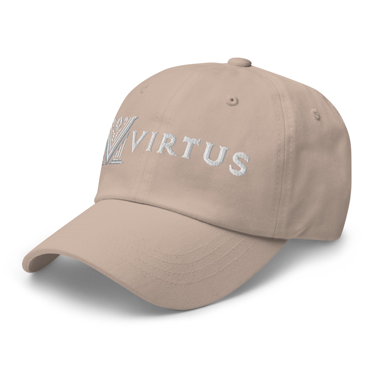 Embroidered - White Virtus Dad Hat