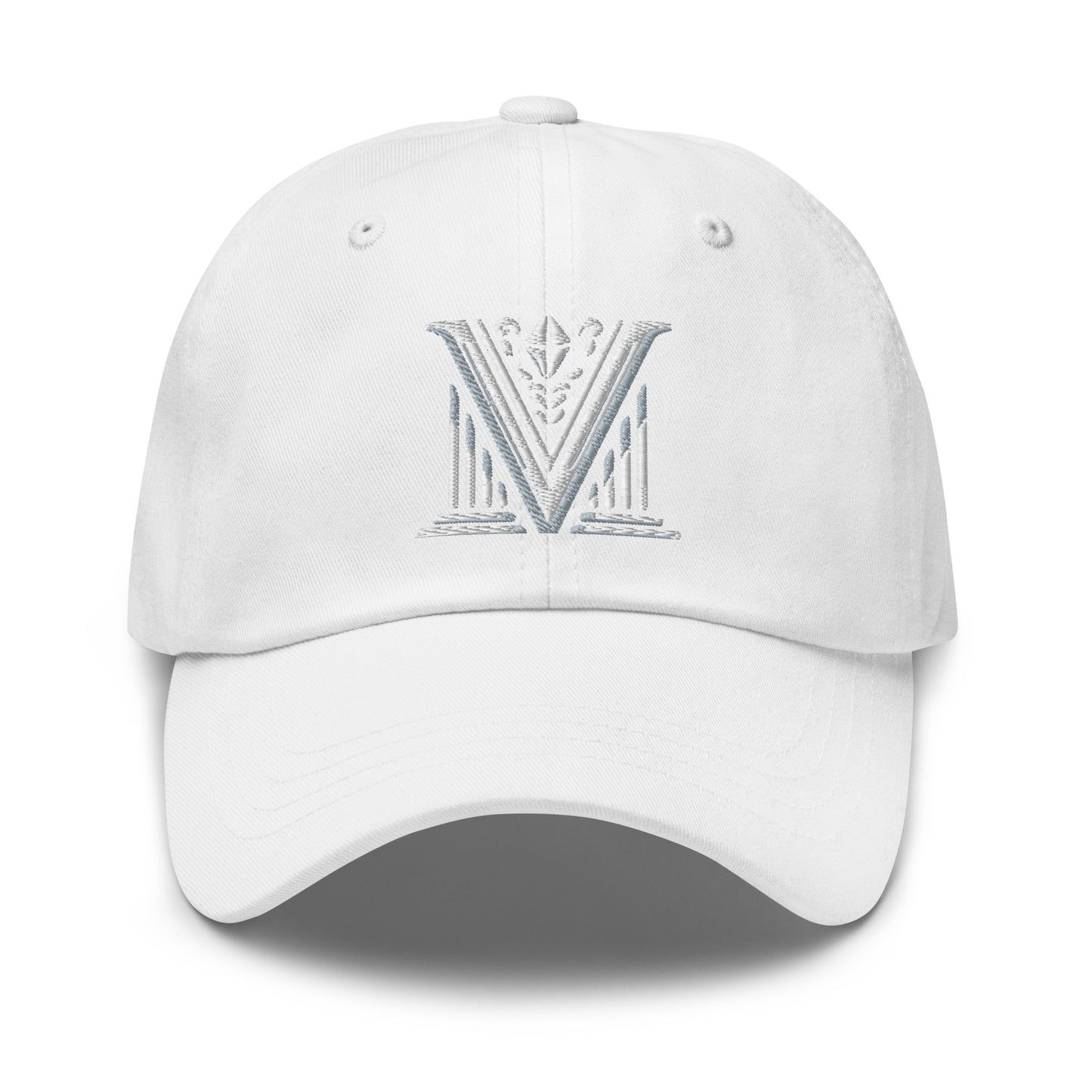 Embroidered White Virtus Logo Dad Hat