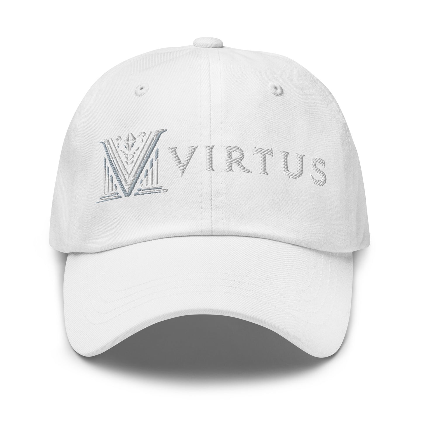 Embroidered - White Virtus Dad Hat