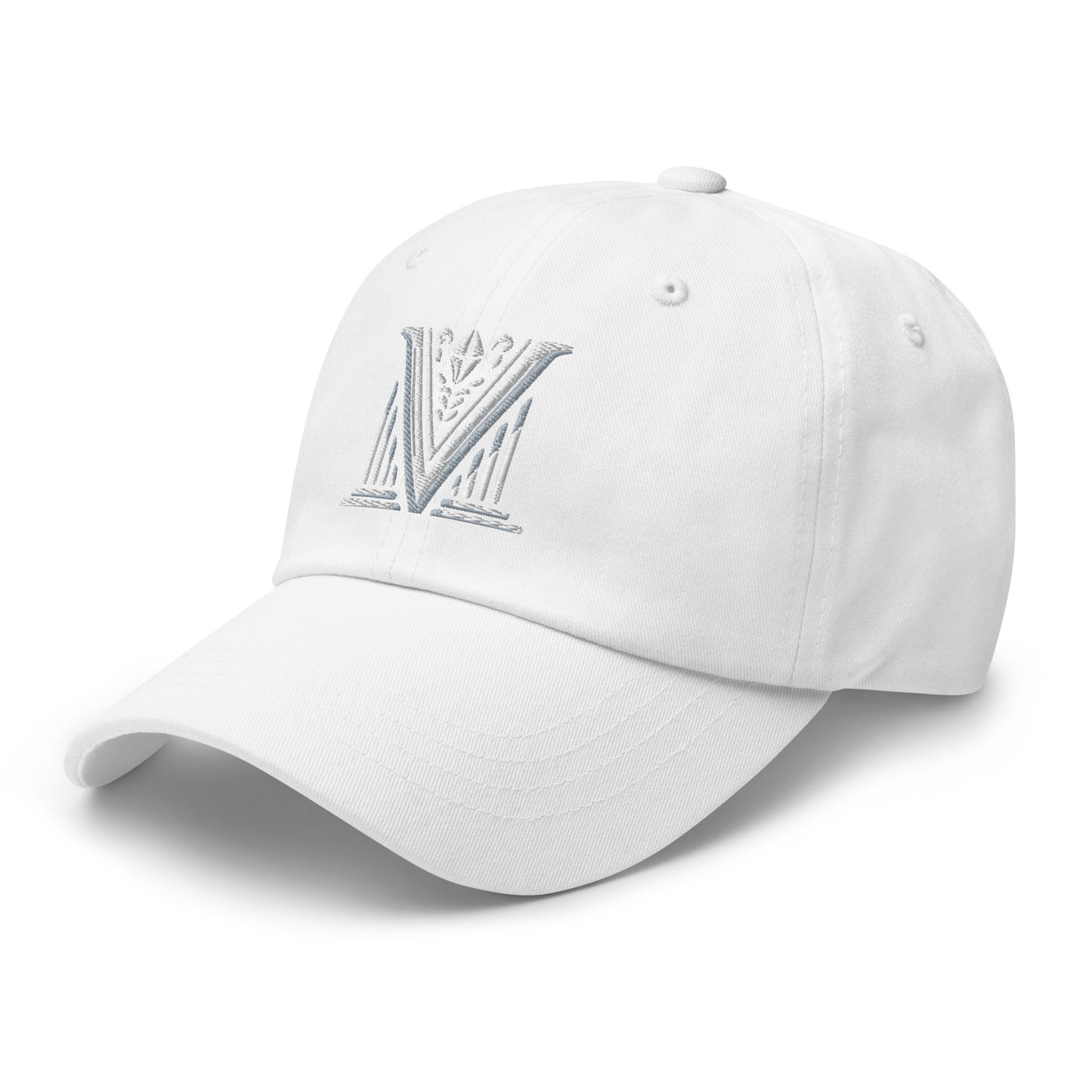 Embroidered White Virtus Logo Dad Hat