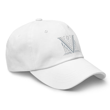 Embroidered White Virtus Logo Dad Hat