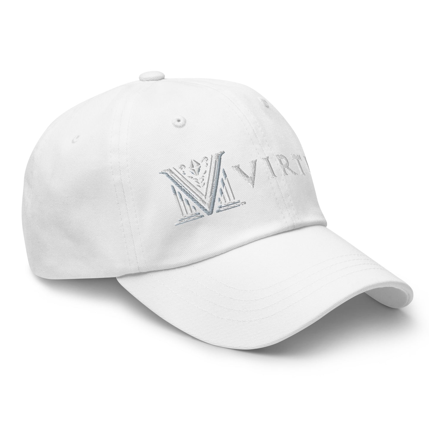 Embroidered - White Virtus Dad Hat