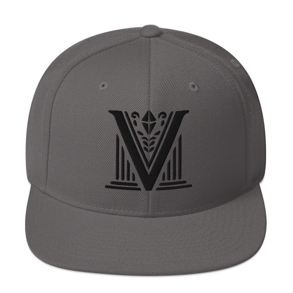 Embroidered Black Virtus Logo Snapback