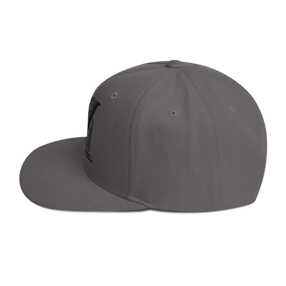 Embroidered Black Virtus Logo Snapback