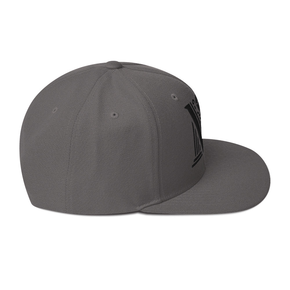 Embroidered Black Virtus Logo Snapback