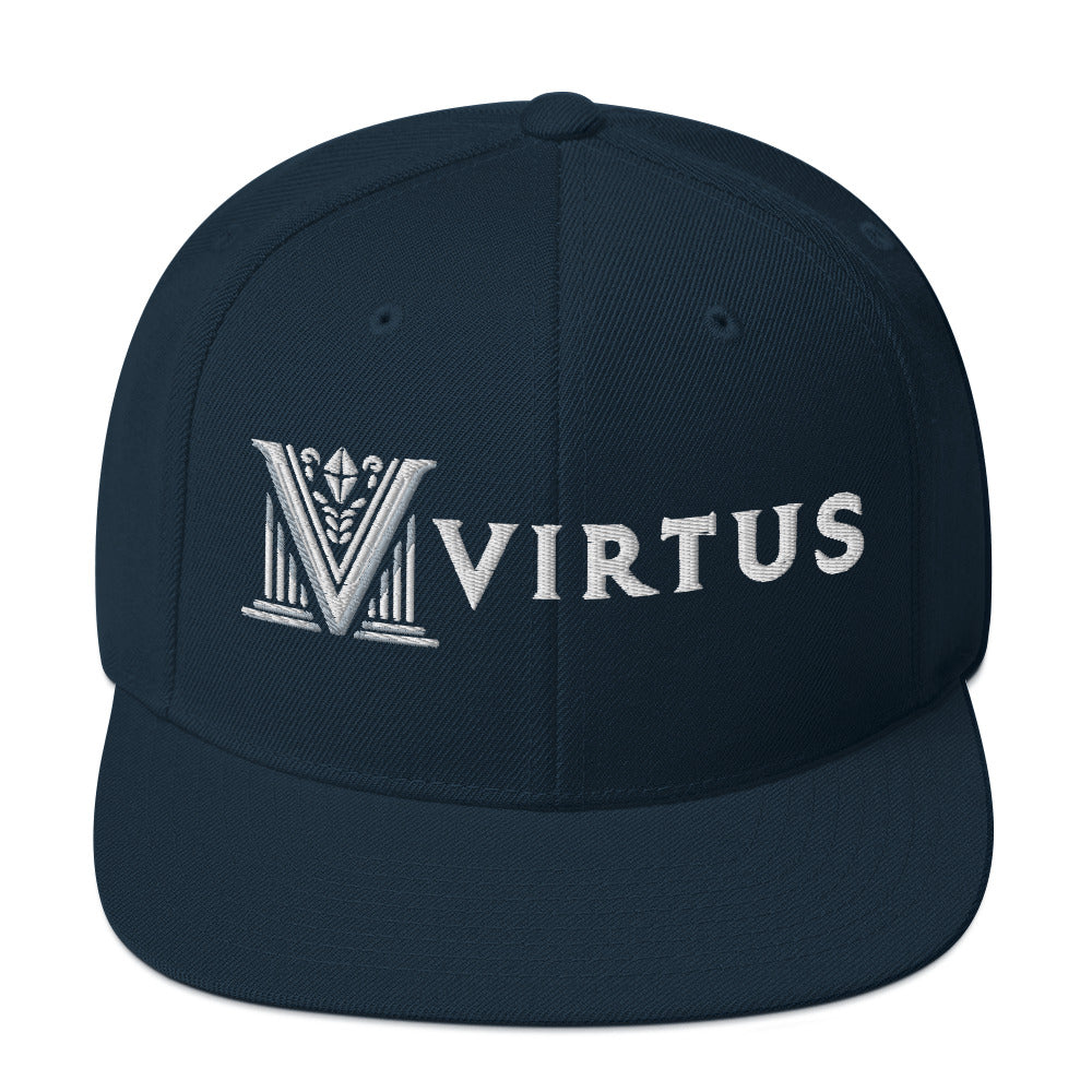 Embroidered - White Virtus Snapback