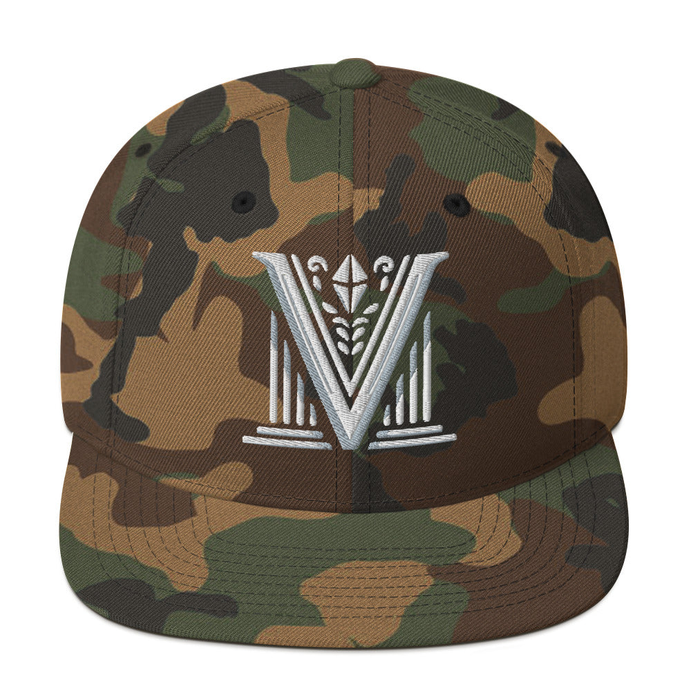 Embroidered - White Virtus Logo Snapback