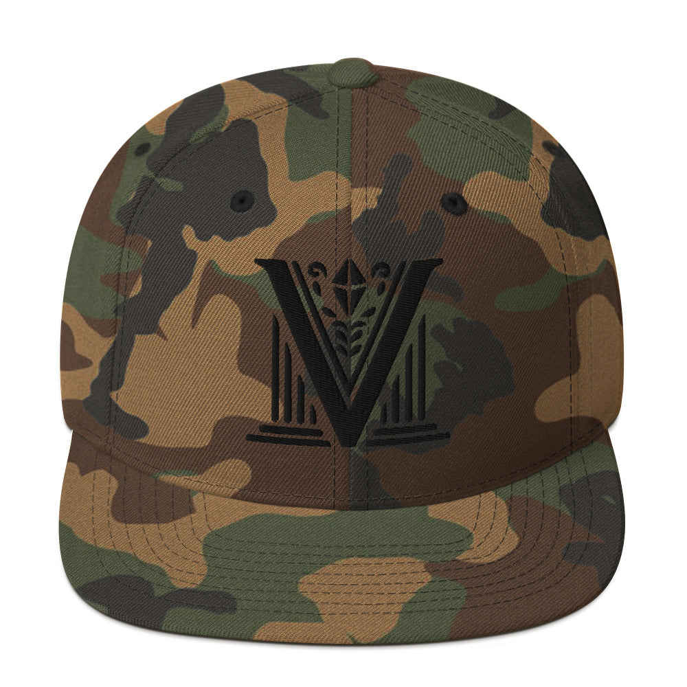 Embroidered Black Virtus Logo Snapback