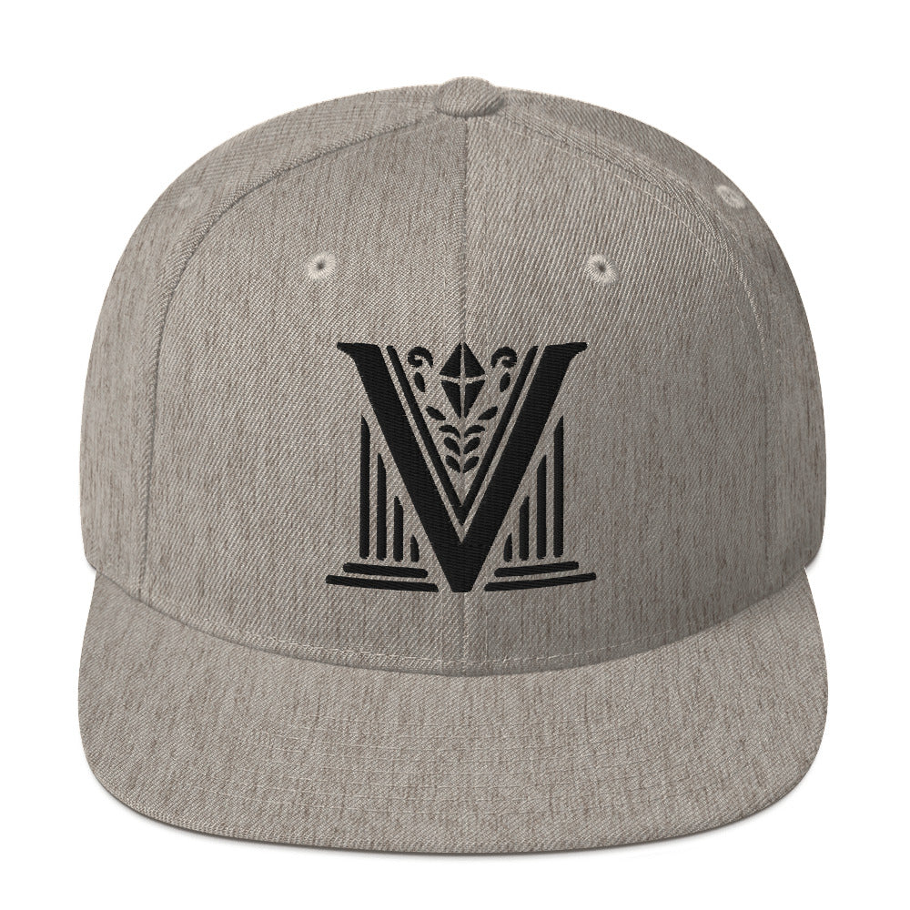 Embroidered Black Virtus Logo Snapback