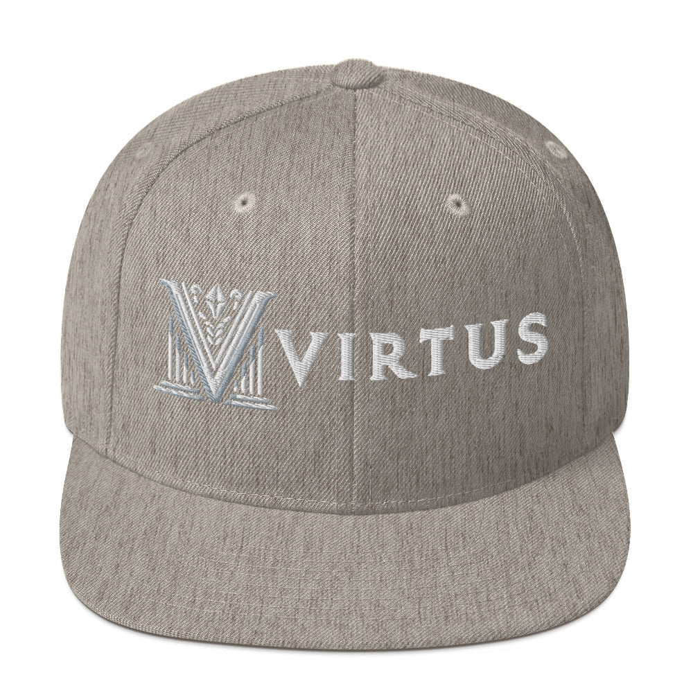 Embroidered - White Virtus Snapback