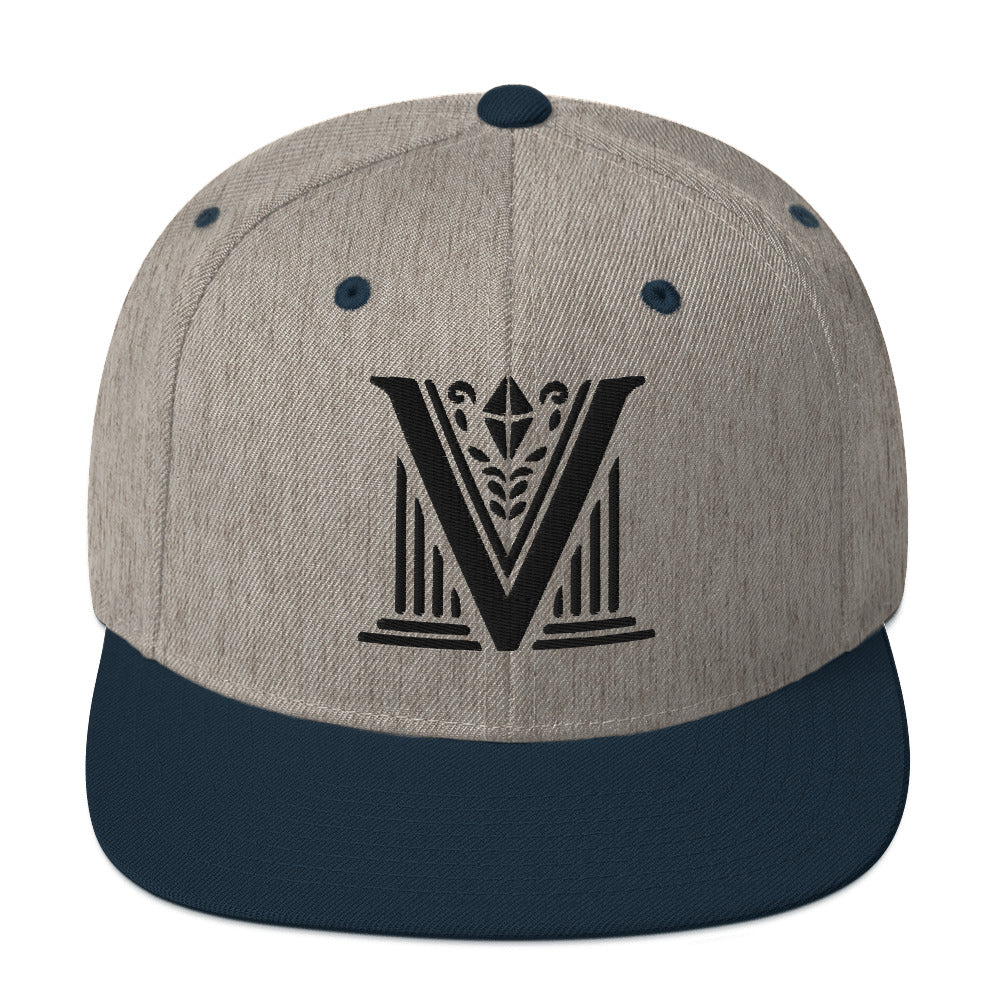 Embroidered Black Virtus Logo Snapback