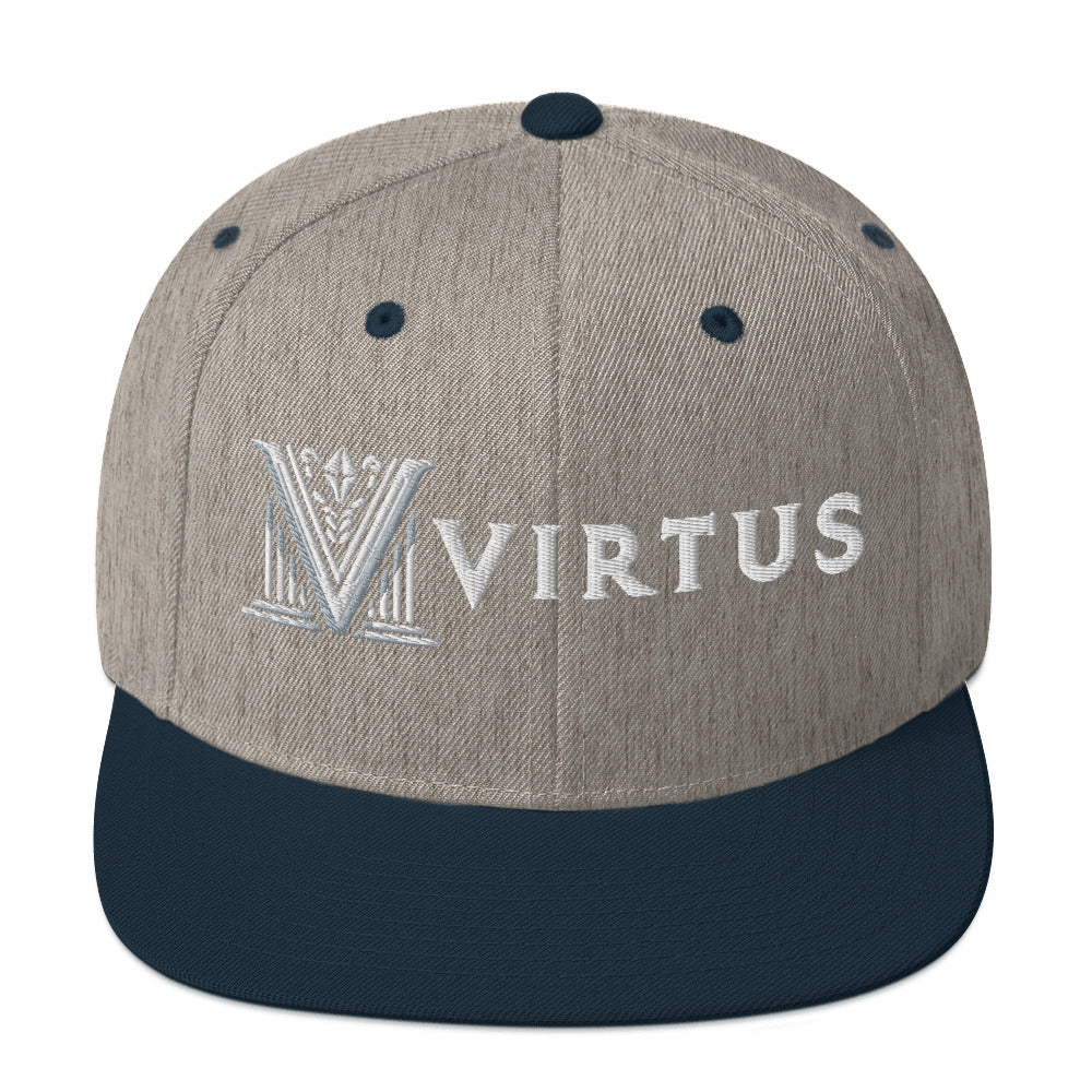 Embroidered - White Virtus Snapback