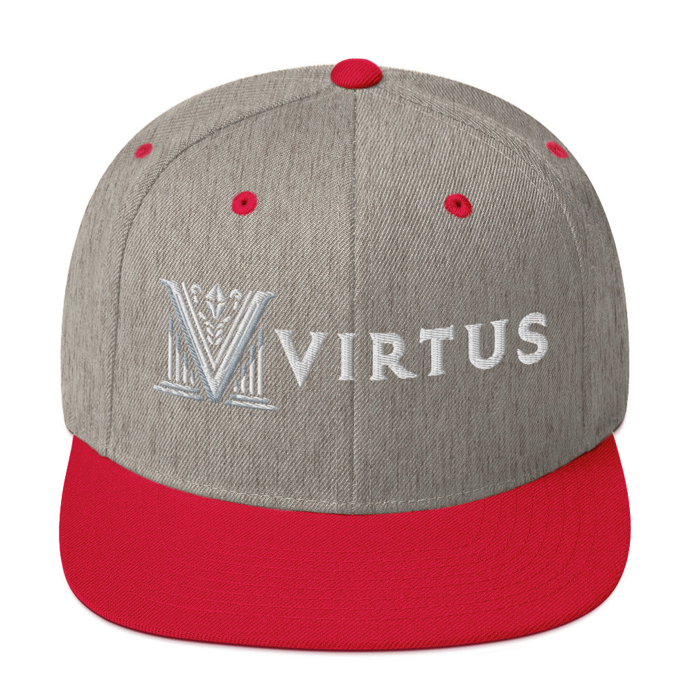 Embroidered - White Virtus Snapback