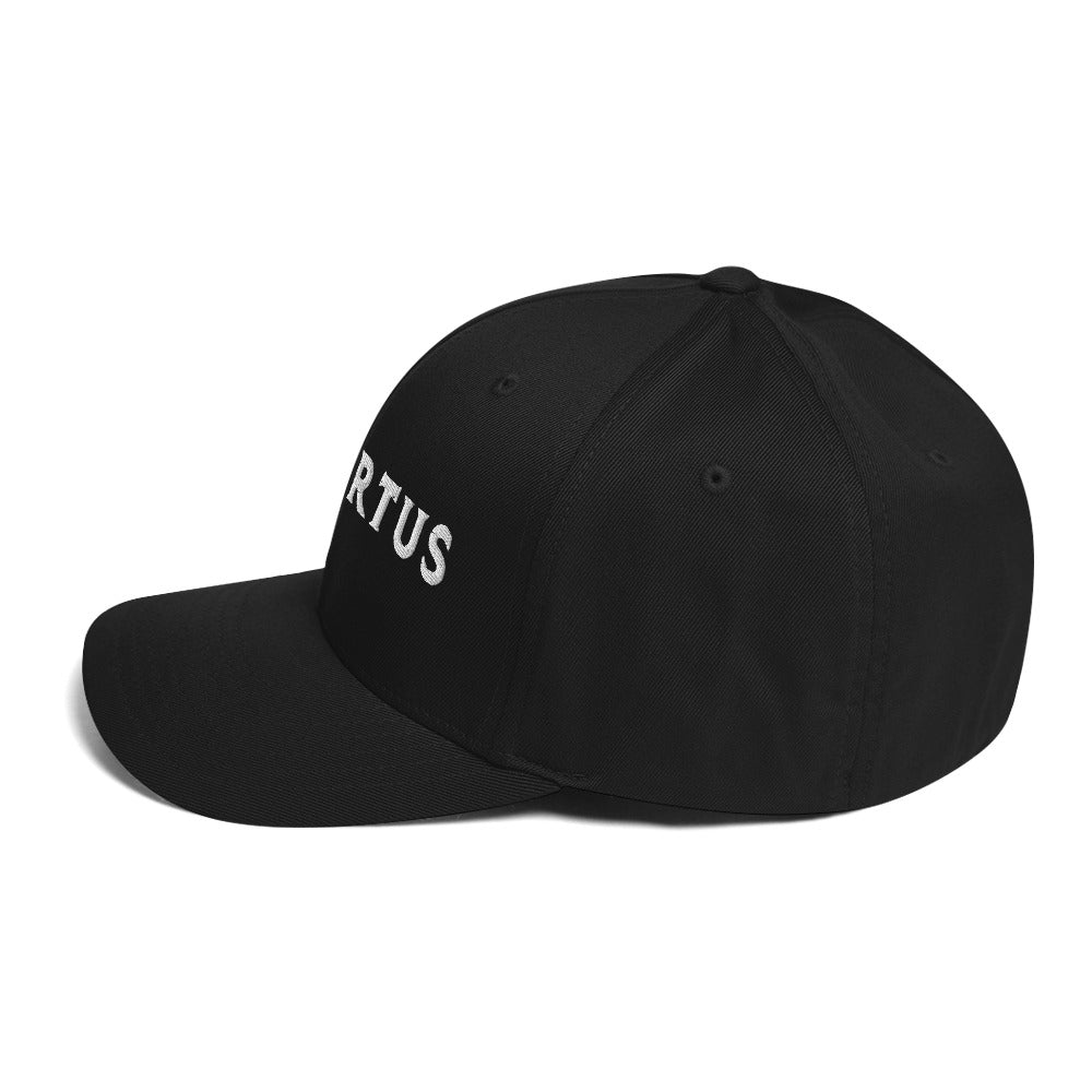 Embroidered - Fitted White Virtus Cap