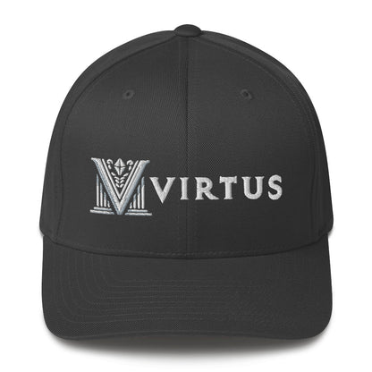 Embroidered - Fitted White Virtus Cap