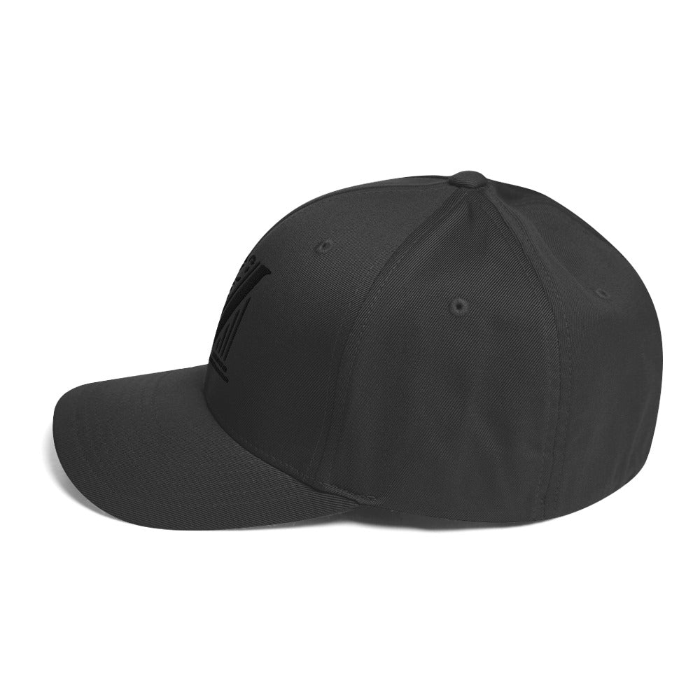 Embroidered - Fitted Black Virtus Logo Cap