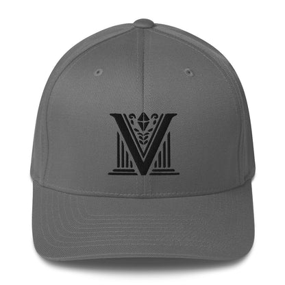 Embroidered - Fitted Black Virtus Logo Cap