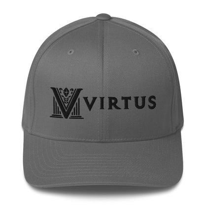 Embroidered - Fitted Black Virtus Cap