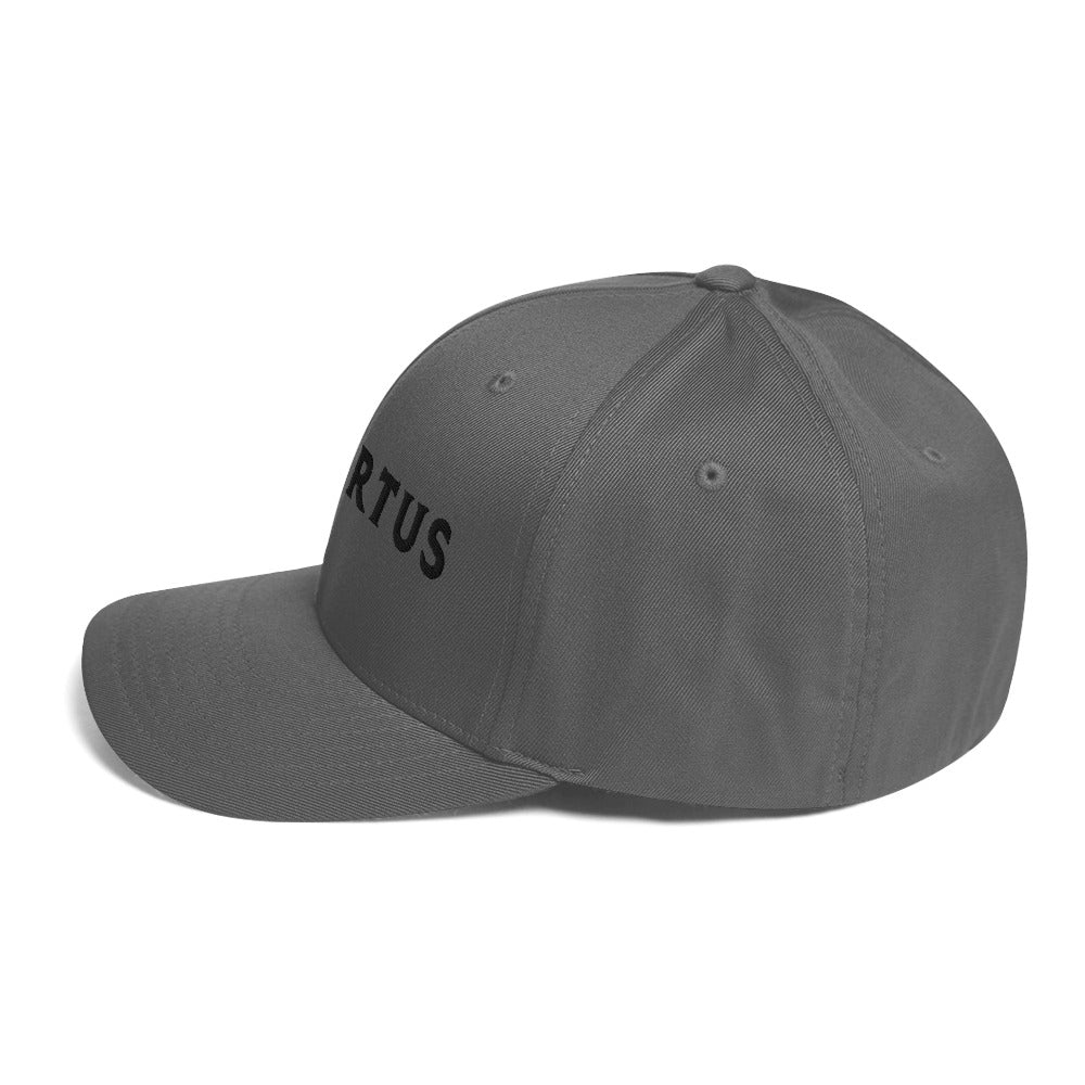 Embroidered - Fitted Black Virtus Cap