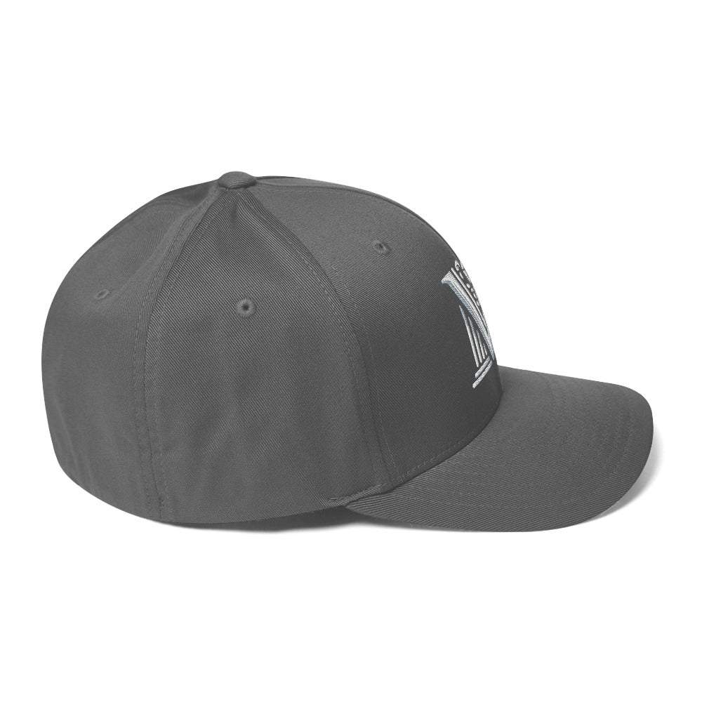 Embroidered - Fitted White Virtus Logo Cap