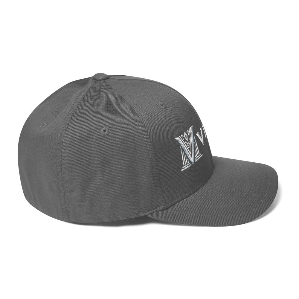 Embroidered - Fitted White Virtus Cap