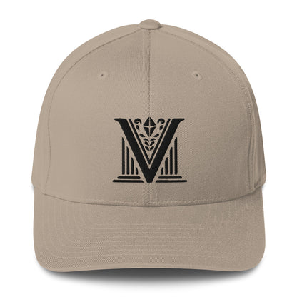 Embroidered - Fitted Black Virtus Logo Cap