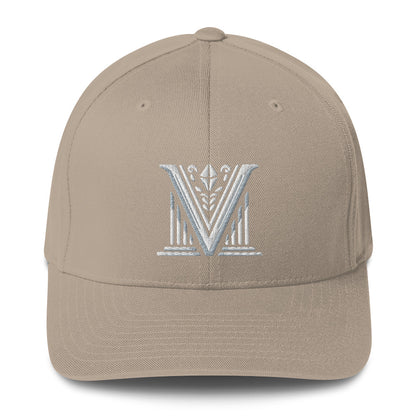 Embroidered - Fitted White Virtus Logo Cap