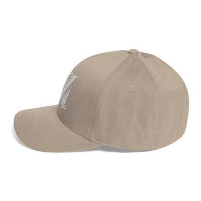 Embroidered - Fitted White Virtus Logo Cap