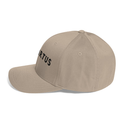 Embroidered - Fitted Black Virtus Cap