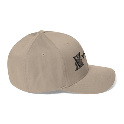 Embroidered - Fitted Black Virtus Cap