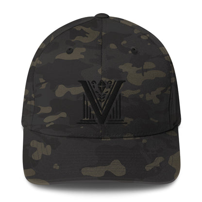 Embroidered - Fitted Black Virtus Logo Cap