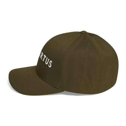 Embroidered - Fitted White Virtus Cap