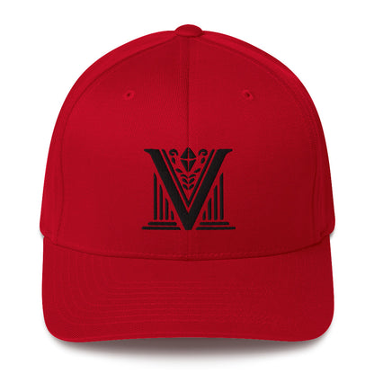 Embroidered - Fitted Black Virtus Logo Cap