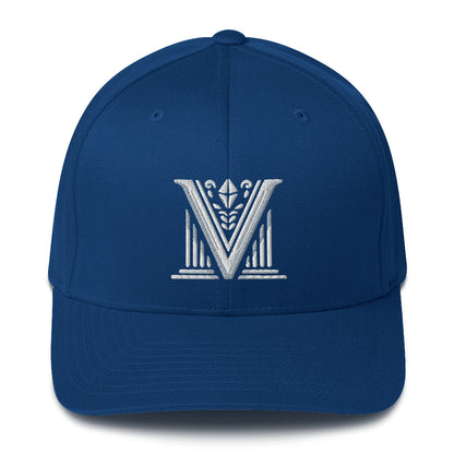 Embroidered - Fitted White Virtus Logo Cap