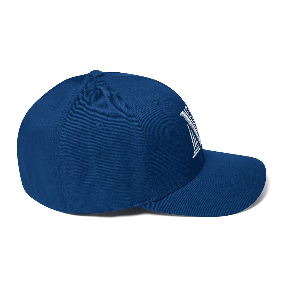 Embroidered - Fitted White Virtus Logo Cap