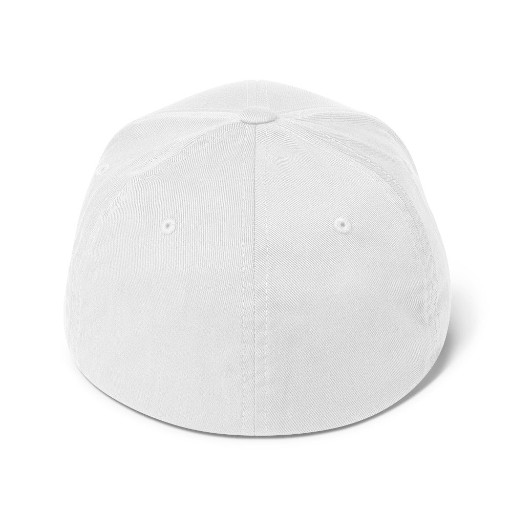 Embroidered - Fitted White Virtus Cap